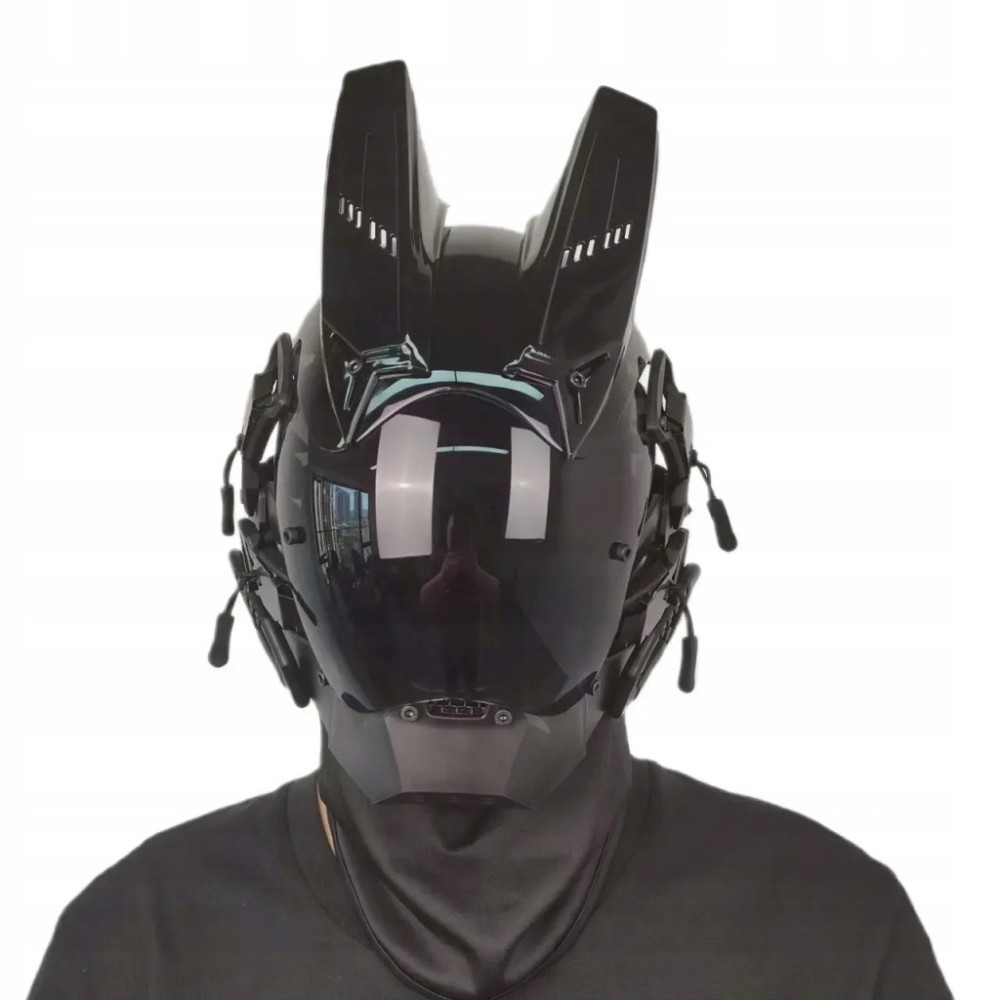 MASKA KASK CYBERPUNK FUTURYSTYCZNA SAMURAJSKIE ROGI HALLOWEEN IMPREZA