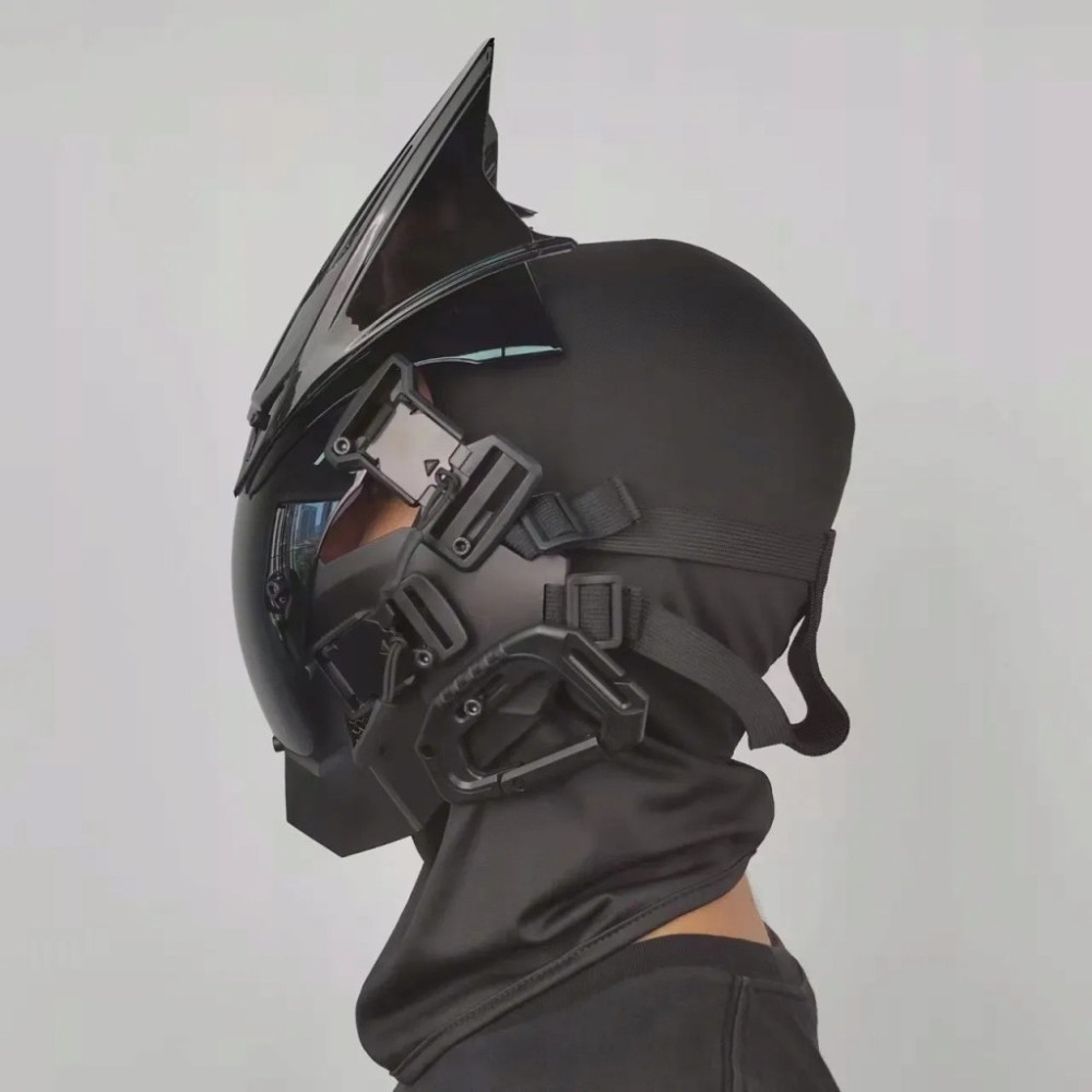 MASKA KASK CYBERPUNK FUTURYSTYCZNA SAMURAJSKIE ROGI HALLOWEEN IMPREZA