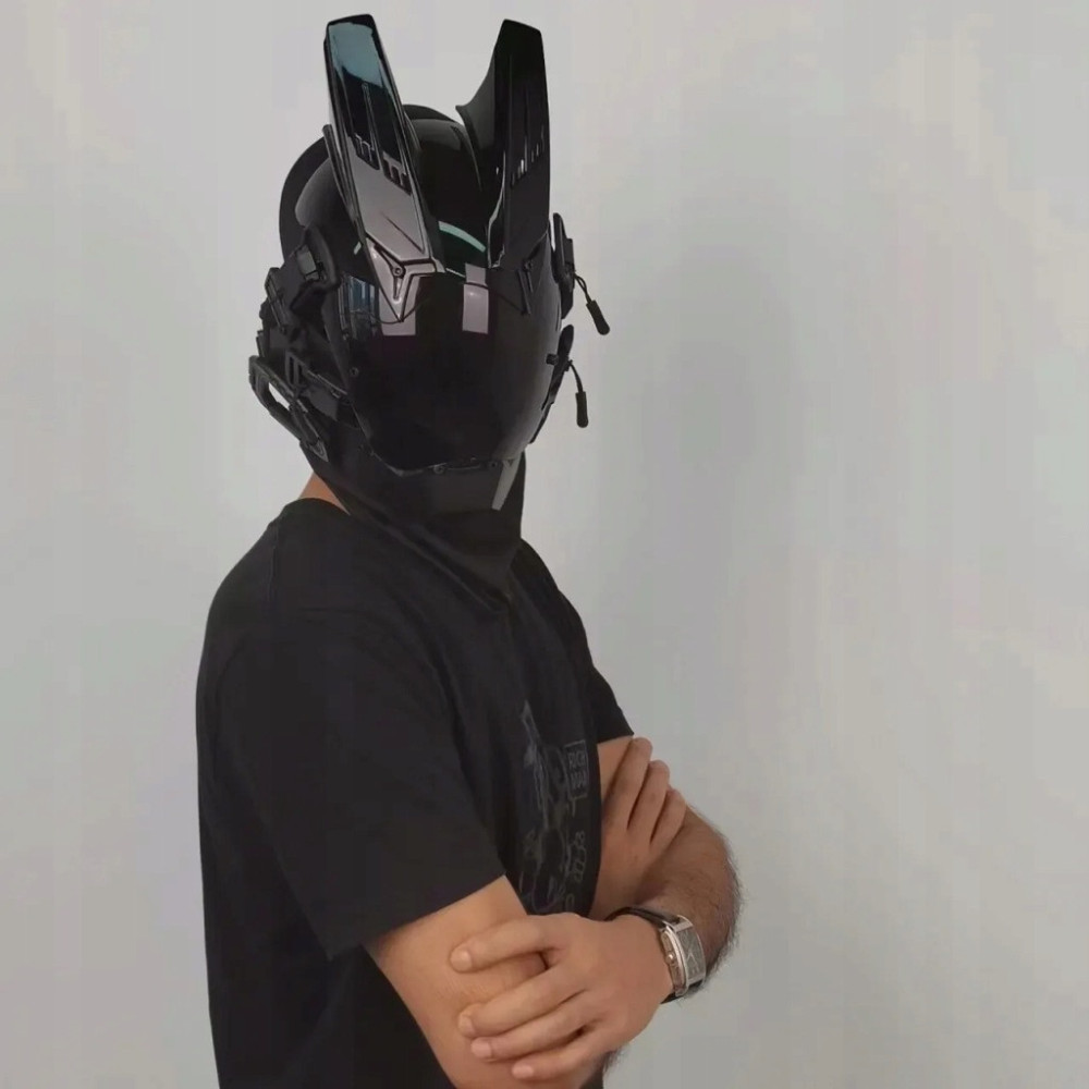 MASKA KASK CYBERPUNK FUTURYSTYCZNA SAMURAJSKIE ROGI HALLOWEEN IMPREZA