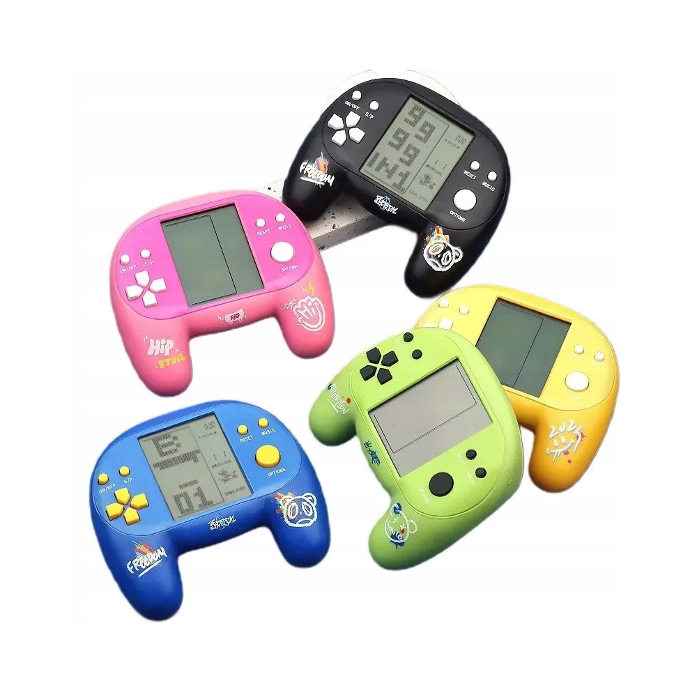 GRA ZRĘCZNOŚCIOWA TETRIS RETRO KONSOLA ELEKTRONICZNA DŹWIĘK KSZTAŁT PADA
