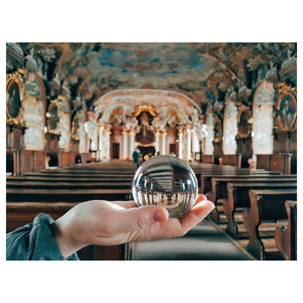 SZKLANA KRYSZTAŁOWA KULA 10CM DO ZDJĘĆ PREZENT FOTO