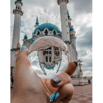 SZKLANA KRYSZTAŁOWA KULA 10CM DO ZDJĘĆ PREZENT FOTO