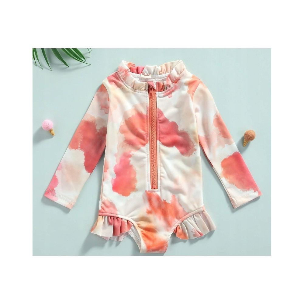 STRÓJ KĄPIELOWY DZIEWCZĘCY KOMBINEZON TIE DYE UV UPF50+ 116/122 5+ LAT