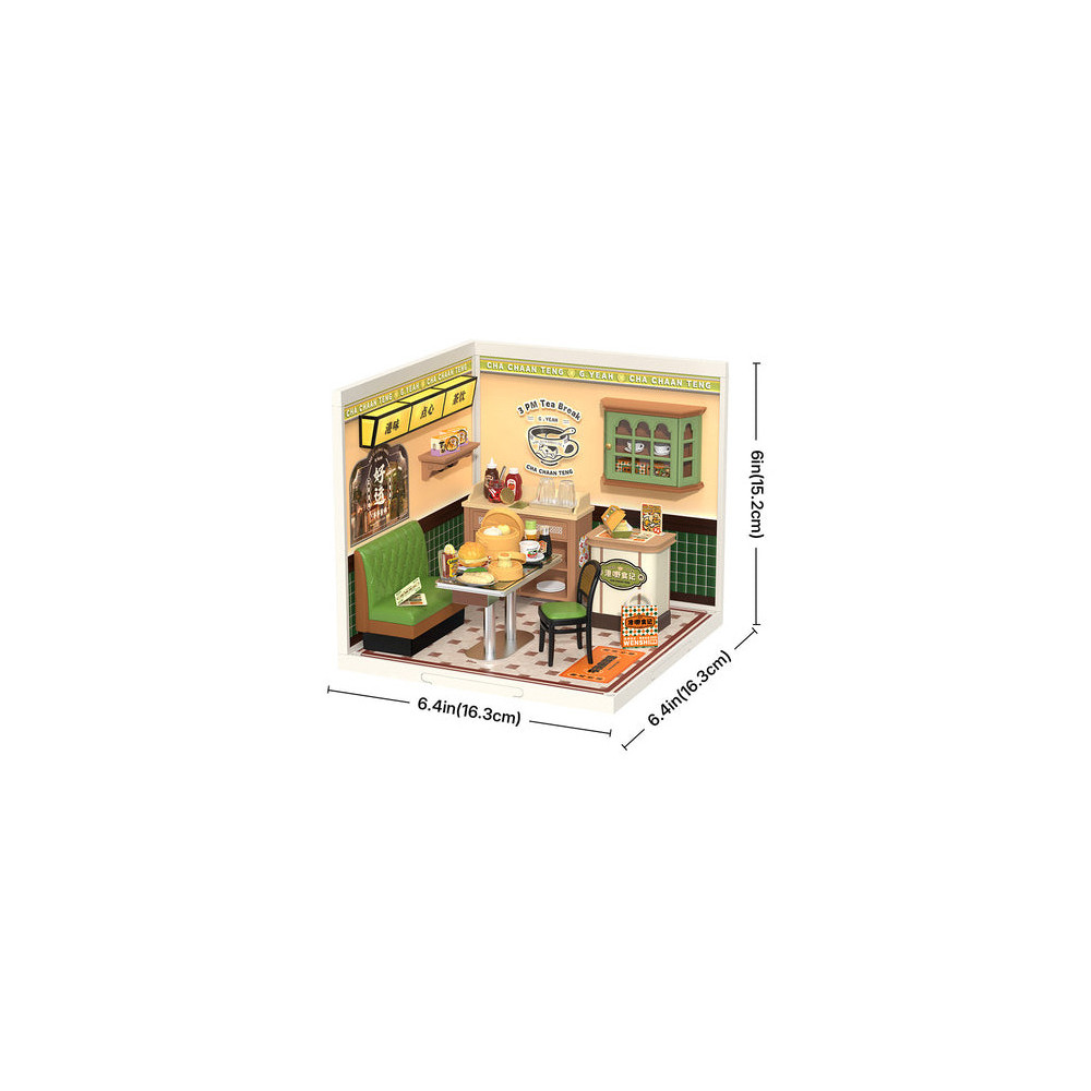 Robotime DW021 Zestaw konstrukcyjny Hon Kong Bites Cafe Mniaturowy Domek