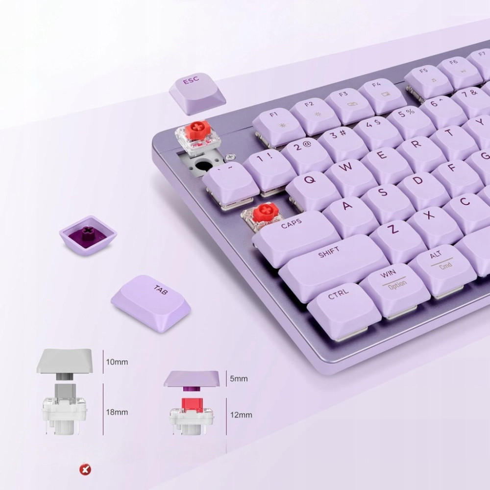 ZESTAW BEZPRZEWODOWY KLAWIATURA MYSZ MECHANICZNA 2,4G NISKI PROFIL CICHA