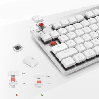 ZESTAW BEZPRZEWODOWY KLAWIATURA MYSZ MECHANICZNA 2,4G NISKI PROFIL CICHA