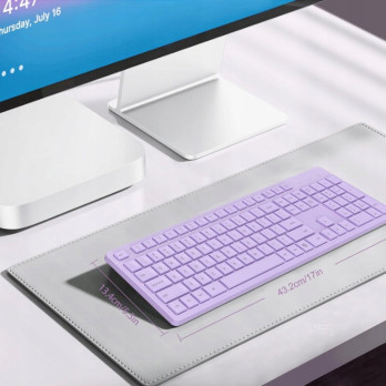 PEŁNOWYMIAROWA BEZPRZEWODOWA KLAWIATURA QWERTY IT USB FIOLETOWA