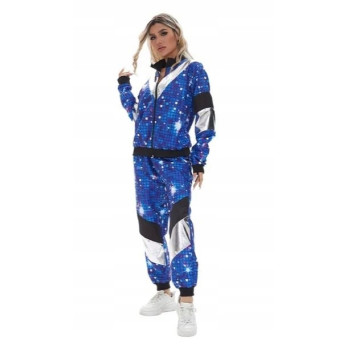 STRÓJ DRES DISCO WZÓR DYSKOTEKA LATA 80 UNISEX DAMSKI MĘSKI ROZMIAR XL