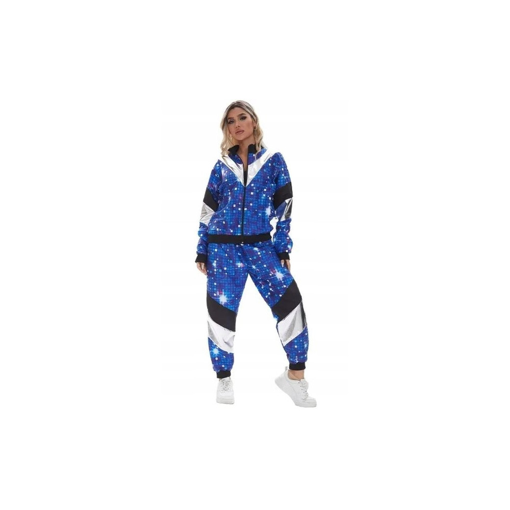 STRÓJ DRES DISCO WZÓR DYSKOTEKA LATA 80 UNISEX DAMSKI MĘSKI ROZMIAR L
