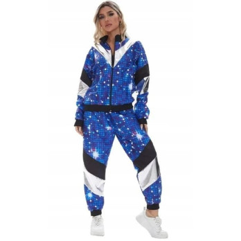 STRÓJ DRES DISCO WZÓR DYSKOTEKA LATA 80 UNISEX DAMSKI MĘSKI ROZMIAR M