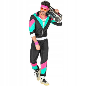 STRÓJ DRES CZARNY RETRO DRESY LATA 70 80 KOSTIUM DISCO PRZEBRANIE S