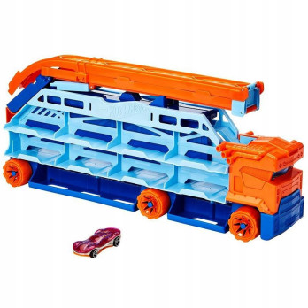 Tor samochodowy Hot Wheels City Transporter Epicki Zjazd 2w1 Prezent HDY92
