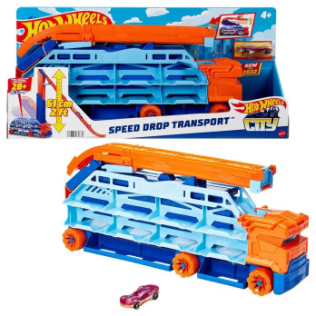 Tor samochodowy Hot Wheels City Transporter Epicki Zjazd 2w1 Prezent HDY92