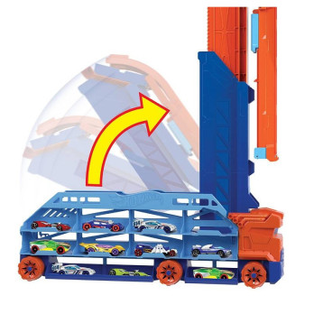 Tor samochodowy Hot Wheels City Transporter Epicki Zjazd 2w1 Prezent HDY92