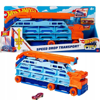 Tor samochodowy Hot Wheels City Transporter Epicki Zjazd 2w1 Prezent HDY92