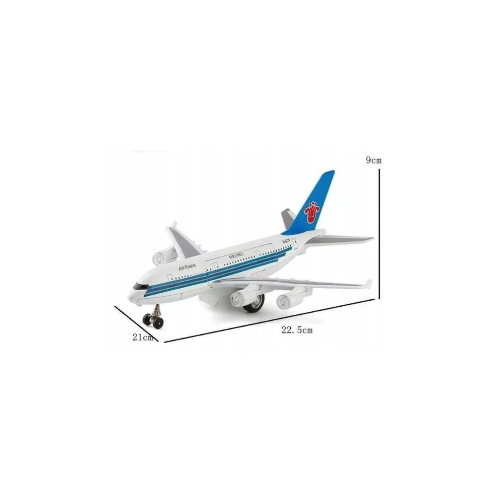 DUŻY SAMOLOT PASAŻERSKI AIRBUS A380 METALOWY MODEL DŹWIĘK ŚWIATŁO