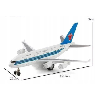 DUŻY SAMOLOT PASAŻERSKI AIRBUS A380 METALOWY MODEL DŹWIĘK ŚWIATŁO
