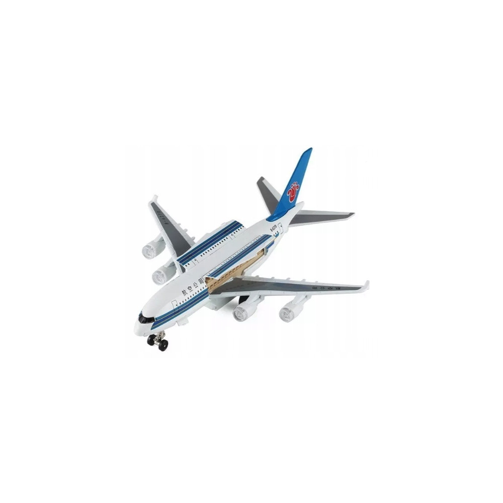 DUŻY SAMOLOT PASAŻERSKI AIRBUS A380 METALOWY MODEL DŹWIĘK ŚWIATŁO