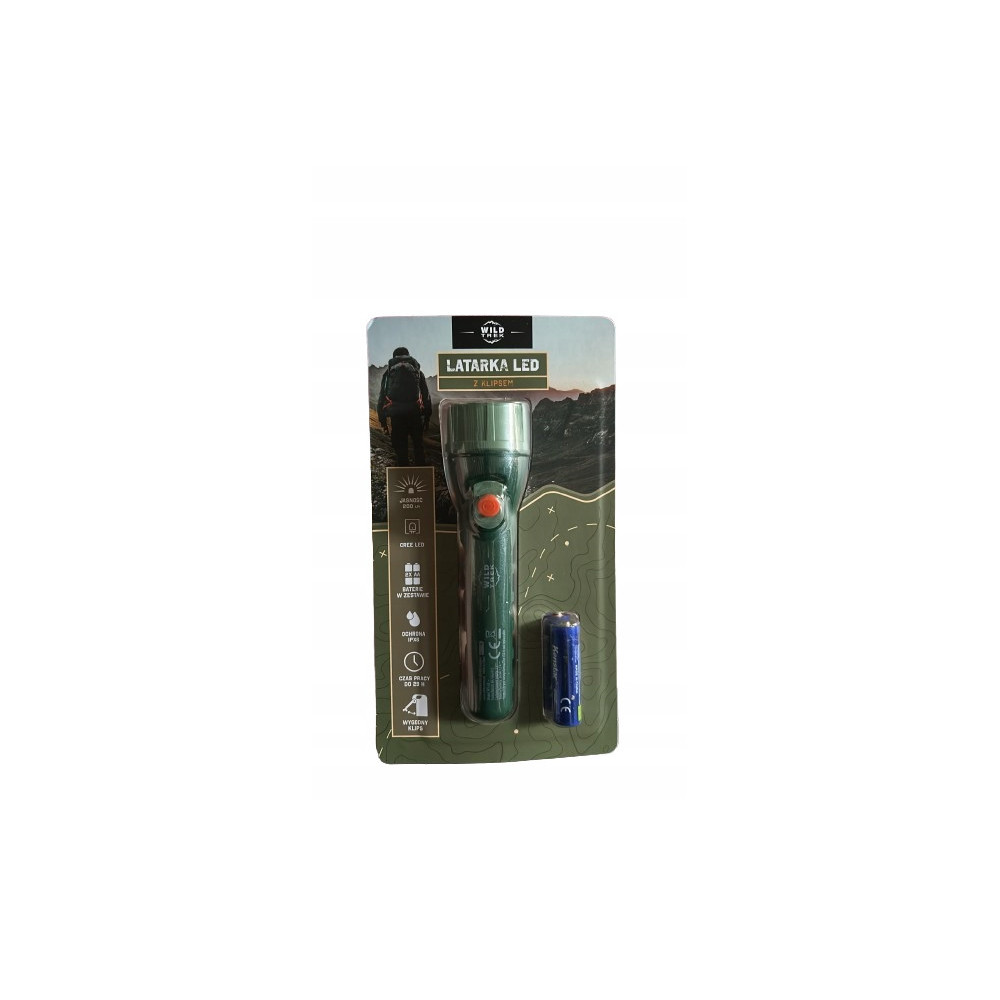 WILD TREK LATARKA LED KIESZONKOWA RĘCZNA SUPER JASNA USB ABS Z KLIPSEM