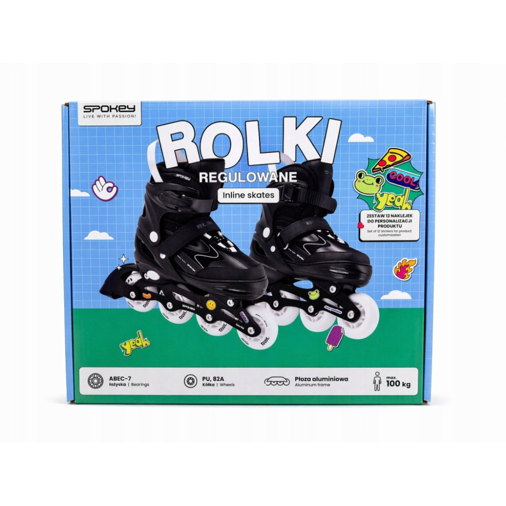 Rolki regulowane SPOKEY 38-41 ABEC-7 PU 82A aluminiowe Prezent