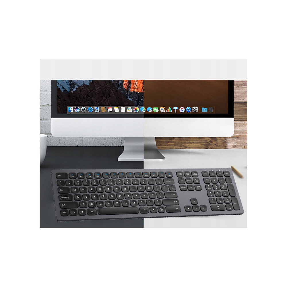 PEŁNOWYMIAROWA KLAWIATURA BEZPRZEWODOWA BK9805 BLUETOOTH 5.0 2.4G
