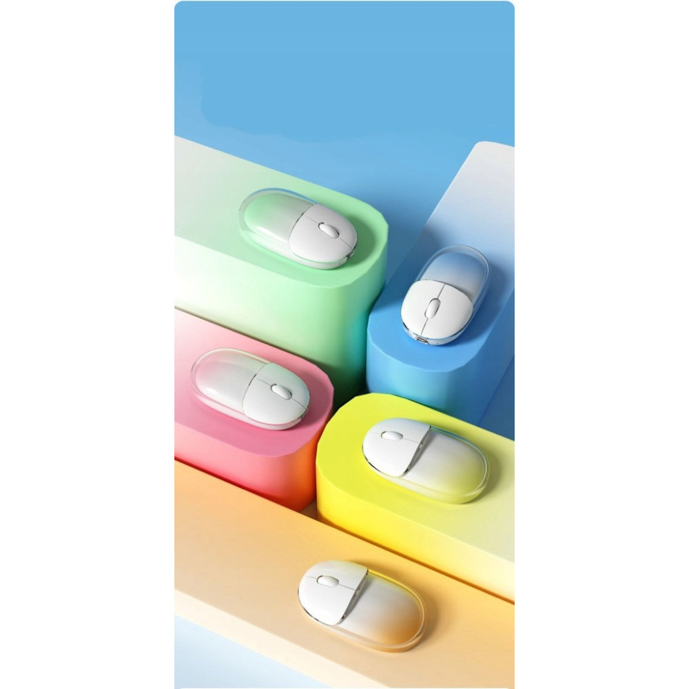 MYSZ BEZPRZEWODOWA BM627 TRANSPARENTNA BLUETOOTH + 2.4GHz RGB KOLORY