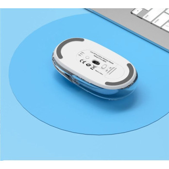 MYSZ BEZPRZEWODOWA BM627 TRANSPARENTNA BLUETOOTH + 2.4GHz RGB KOLORY