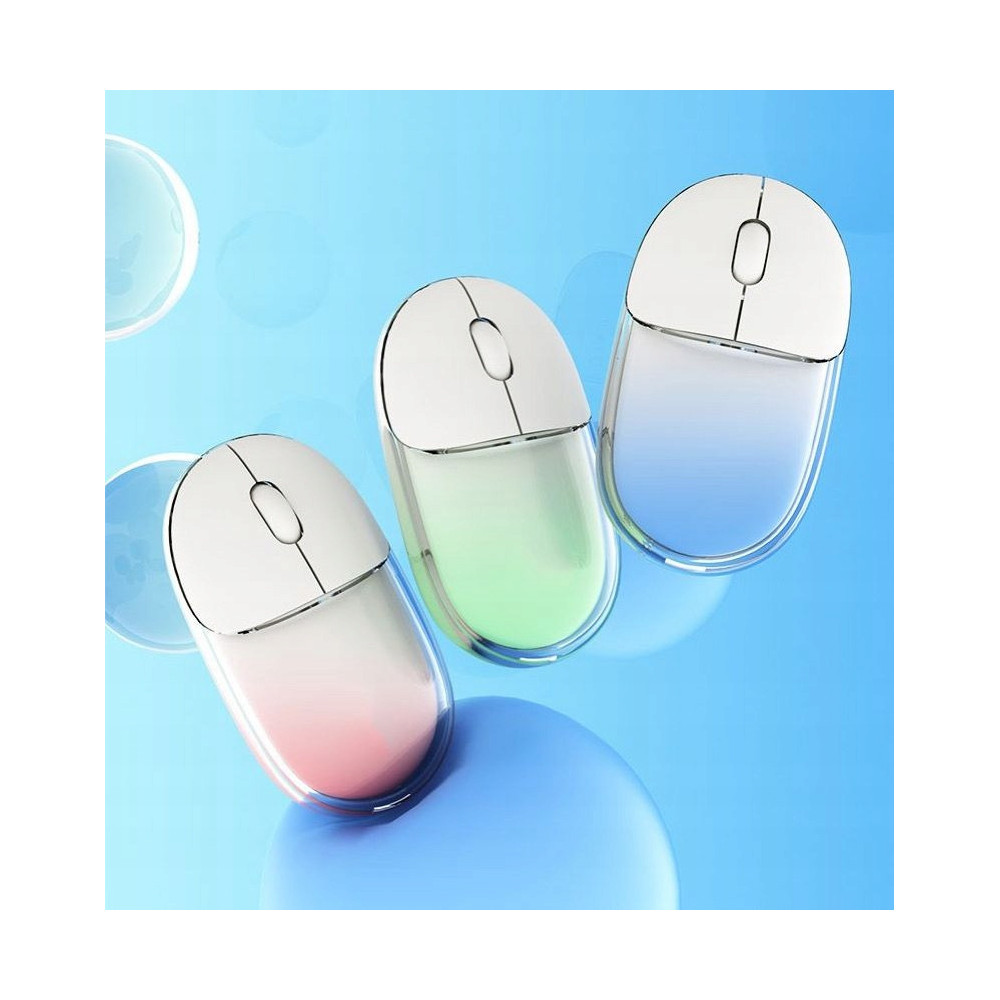 MYSZ BEZPRZEWODOWA BM627 TRANSPARENTNA BLUETOOTH + 2.4GHz RGB KOLORY