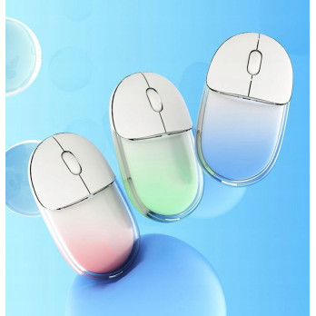 MYSZ BEZPRZEWODOWA BM627 TRANSPARENTNA BLUETOOTH + 2.4GHz RGB KOLORY