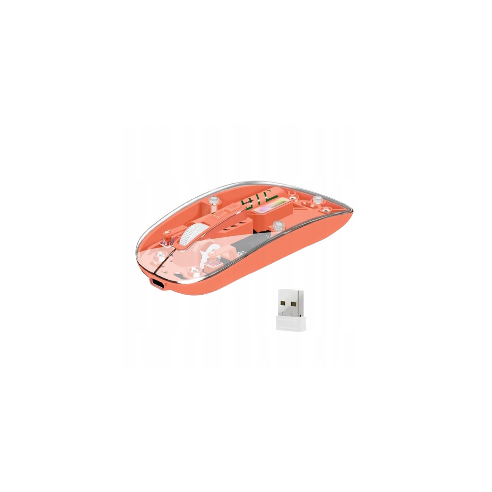 BEZPRZEWODOWA MYSZ BM501 TRANSPARENTNA BLUETOOTH+USB AKUMULATOROWA KOLORY