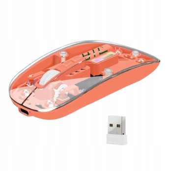 BEZPRZEWODOWA MYSZ BM501 TRANSPARENTNA BLUETOOTH+USB AKUMULATOROWA KOLORY