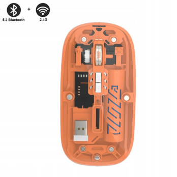 BEZPRZEWODOWA MYSZ BM501 TRANSPARENTNA BLUETOOTH+USB AKUMULATOROWA KOLORY