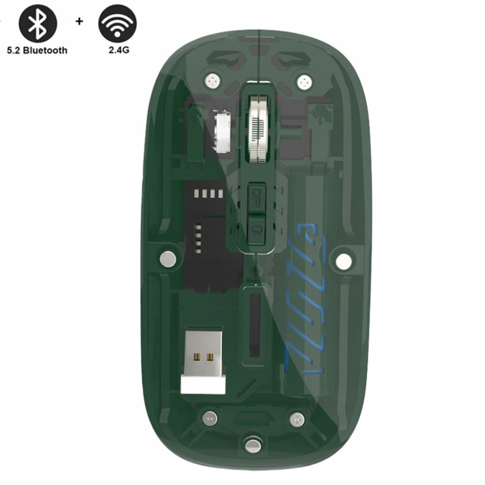 BEZPRZEWODOWA MYSZ BM501 TRANSPARENTNA BLUETOOTH+USB AKUMULATOROWA KOLORY
