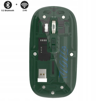 BEZPRZEWODOWA MYSZ BM501 TRANSPARENTNA BLUETOOTH+USB AKUMULATOROWA KOLORY