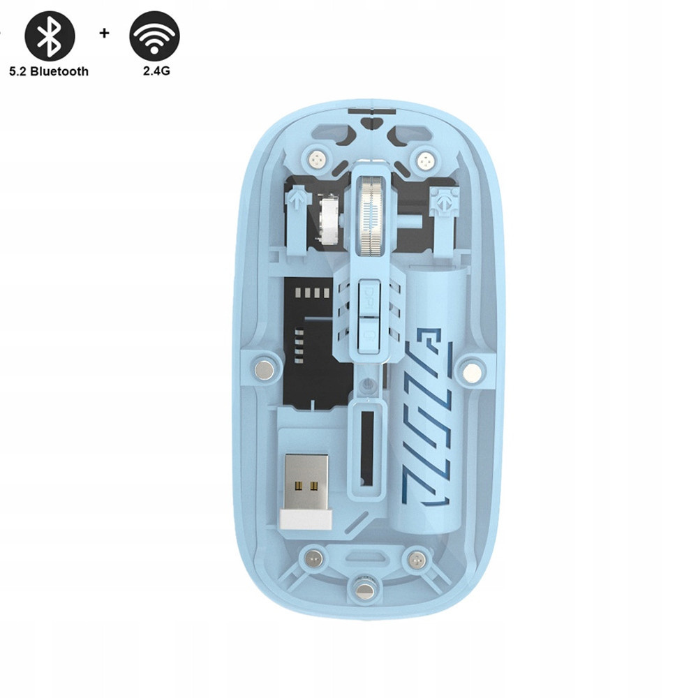 BEZPRZEWODOWA MYSZ BM501 TRANSPARENTNA BLUETOOTH+USB AKUMULATOROWA KOLORY