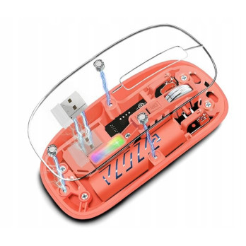 BEZPRZEWODOWA MYSZ BM501 TRANSPARENTNA BLUETOOTH+USB AKUMULATOROWA KOLORY