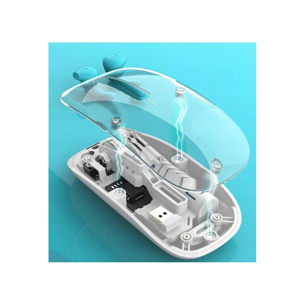 BEZPRZEWODOWA MYSZ BM501 TRANSPARENTNA BLUETOOTH+USB AKUMULATOROWA KOLORY