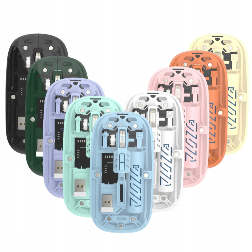 BEZPRZEWODOWA MYSZ BM501 TRANSPARENTNA BLUETOOTH+USB AKUMULATOROWA KOLORY