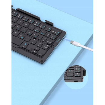 KLAWIATURA BLUETOOTH SKŁADANA BEZPRZEWODOWA ZE STOJAKIEM IOS WINDOWS