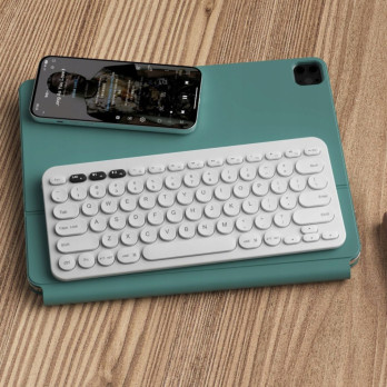 KLAWIATURA BEZPRZEWODOWA BK021 BLUETOOTH 5.0 IOS ANDROID WINDOWS BIAŁA
