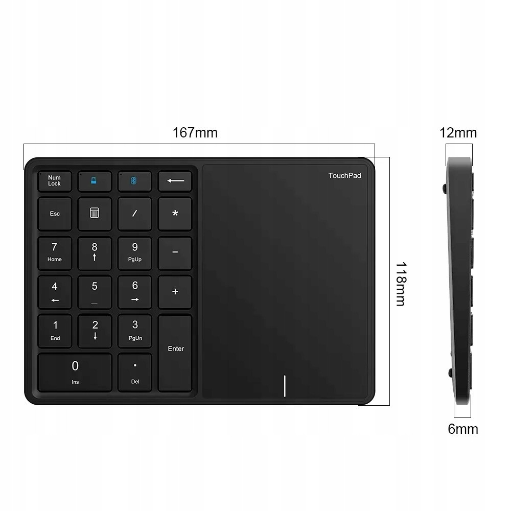 KLAWIATURA NUMERYCZNA BEZPRZEWODOWA DUAL TOUCHPAD
