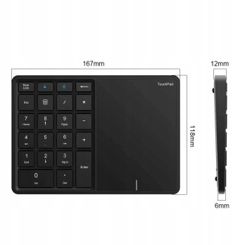 KLAWIATURA NUMERYCZNA BEZPRZEWODOWA DUAL TOUCHPAD
