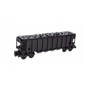 KLOCKI POCIĄG TOWAROWY RETRO WAGON TOWAROWY GONDOLA CZARNA