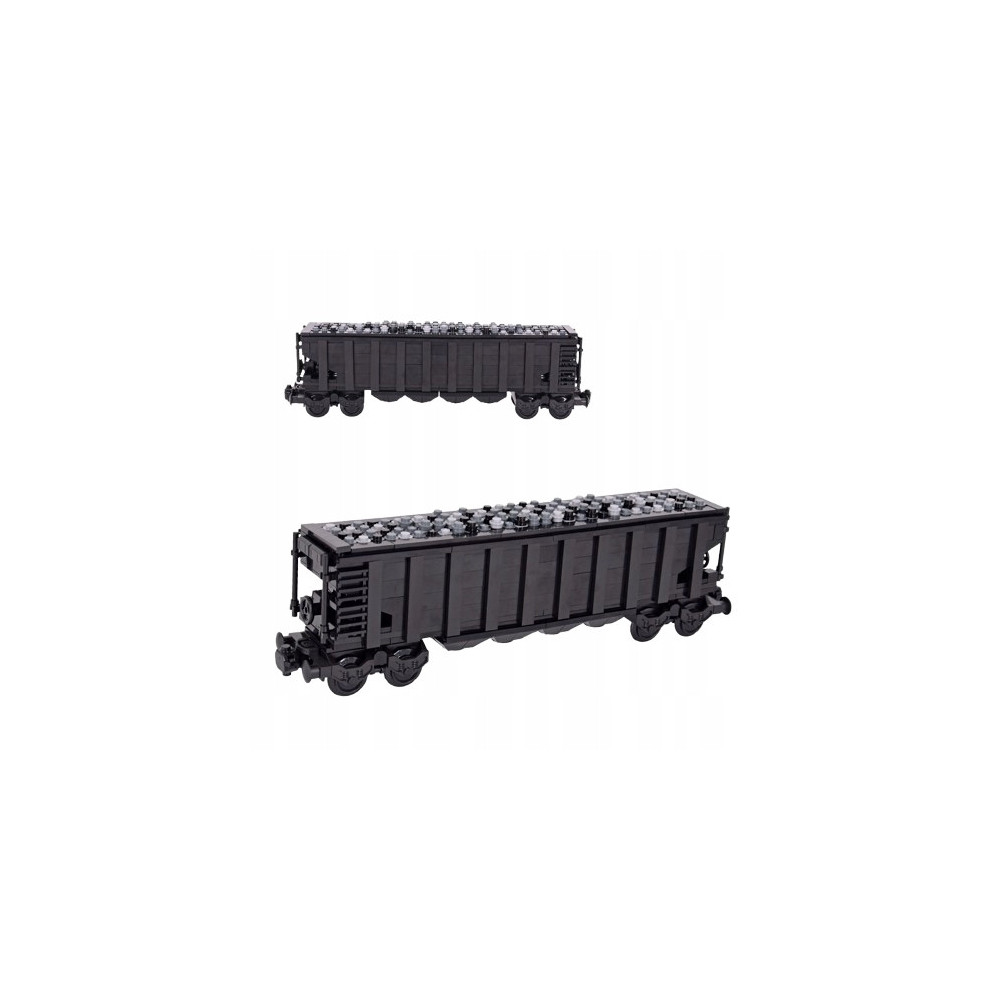 KLOCKI POCIĄG TOWAROWY RETRO WAGON TOWAROWY GONDOLA CZARNA