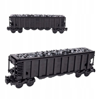 KLOCKI POCIĄG TOWAROWY RETRO WAGON TOWAROWY GONDOLA CZARNA