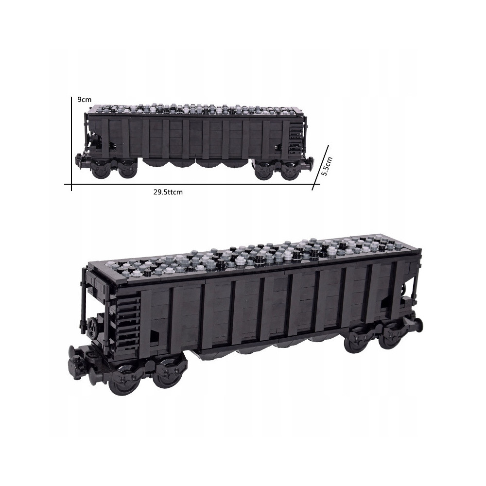 KLOCKI POCIĄG TOWAROWY RETRO WAGON TOWAROWY GONDOLA CZARNA