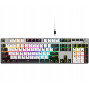 MECHANICZNA KLAWIATURA GAMINGOWA 107 KLAWISZY PODŚWIETLENIE RAINBOW