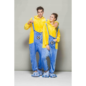 PRZEBRANIE MINIONEK PLUSZOWE ONESIE MINIONKI DRES PIŻAMA ŚMIESZNA L