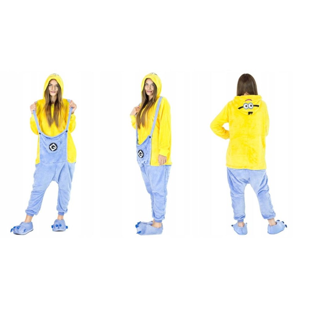 PRZEBRANIE MINIONEK PLUSZOWE ONESIE MINIONKI DRES PIŻAMA ŚMIESZNA L