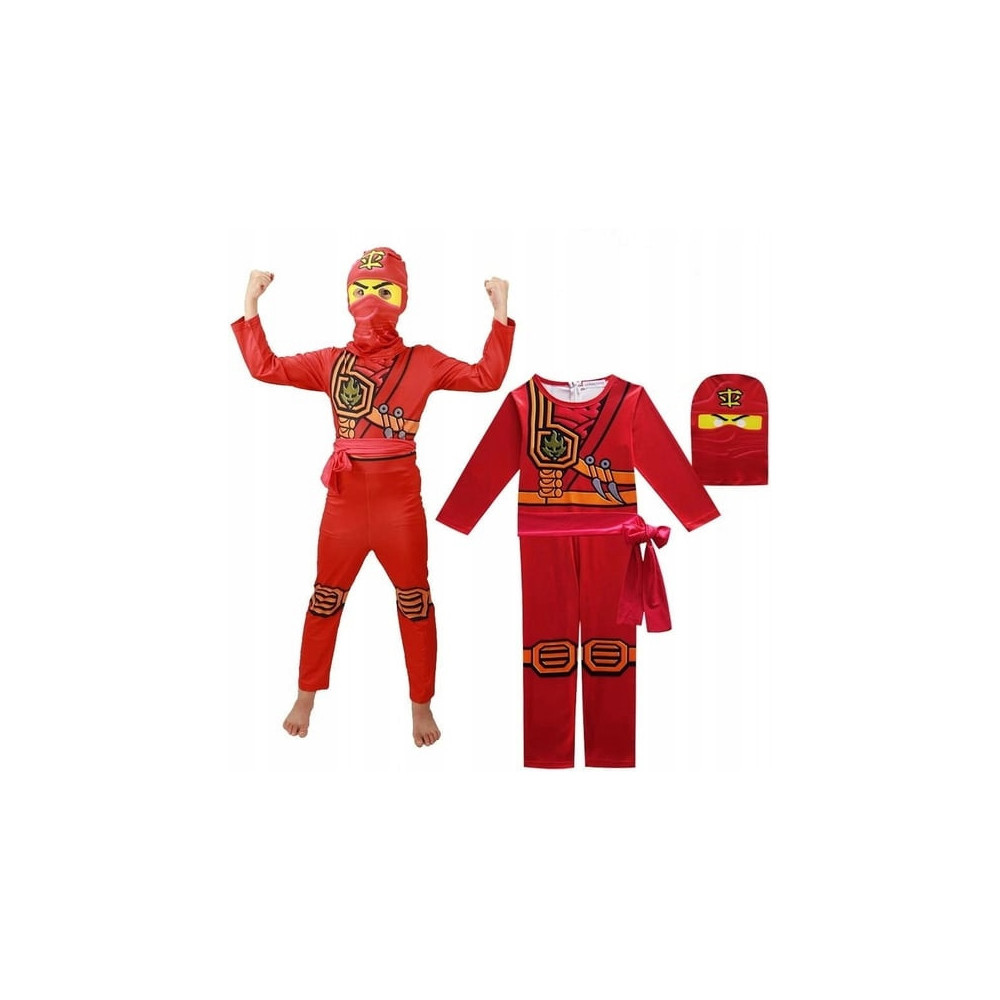 PRZEBRANIE DZIECIĘCE KOSTIUM NINJA CZERWONY RED KARNAWAŁ WYSTĘP 134-140 CM